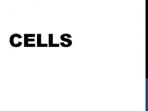 CELLS DISCOVERY OF CELLS Cells were initially discovered