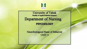 University of Tabuk Faculty of Applied Medical Sciences