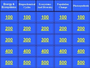 Biogeochemical Ecosystems Energy Cycles And Diversity Ecosystems Population