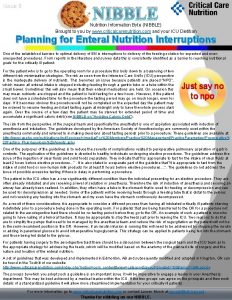 Issue 6 NIBBLE Nutrition Information Byte NIBBLE Brought