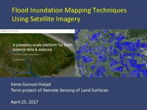 Flood Inundation Mapping Techniques Using Satellite Imagery Irene