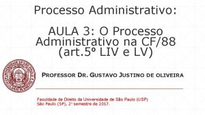 Processo Administrativo AULA 3 O Processo Administrativo na