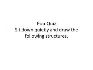 PopQuiz Sit down quietly and draw the following