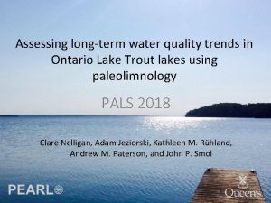 Assessing longterm water quality trends in Ontario Lake