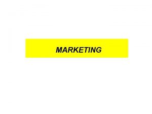 MARKETING Introduction au marketing mergence dfinition et dmarche