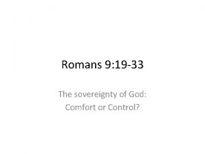 Romans 9 19 33 The sovereignty of God