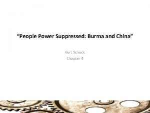 People Power Suppressed Burma and China Kurt Schock
