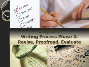 Chapter 7 Writing Process Phase 3 Revise Proofread