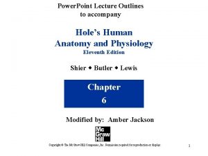 Power Point Lecture Outlines to accompany Holes Human