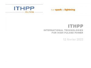 Cliquez pour modifier le style du titre ITHPP