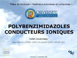 Thse de Doctorat Matriaux polymres et composites POLYBENZIMIDAZOLES