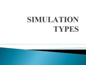 SIMULATION TYPES STATISTICAL SIMULATION Statistical Simulation menggambarkan sistem