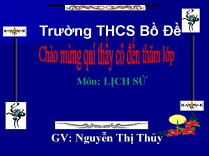 Trng THCS B Mn LCH S GV Nguyn