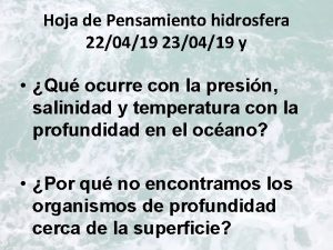 Hoja de Pensamiento hidrosfera 220419 230419 y Qu