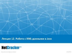 12 XML Java 2010 Net Cracker Technology Corp