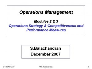 Operations Management Modules 2 3 Operations Strategy Competitiveness