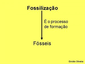 Fossilizao o processo de formao Fsseis Emdio Oliveira