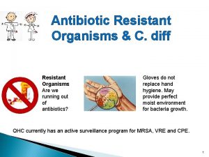 Antibiotic Resistant Organisms C diff Resistant Organisms Are