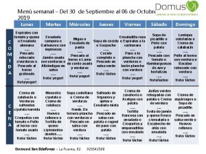 Men semanal Del 30 de Septiembre al 06