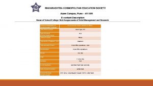 Econtent Description Name of SchoolCollege M A Rangoonwala