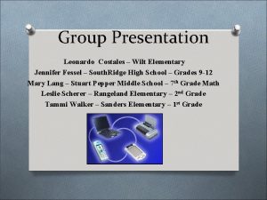 Group Presentation Leonardo Costales Wilt Elementary Jennifer Fessel