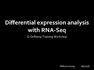 Differential expression analysis with RNASeq GOn Ramp Training