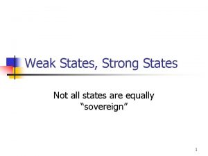 Weak States Strong States Not all states are