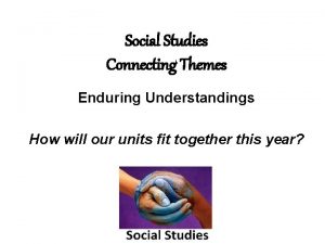 Social Studies Connecting Themes Enduring Understandings How will