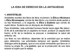 LA IDEA DE DERECHO EN LA ANTIGUEDAD 1