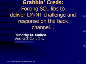 Grabbin Creds Forcing SQL libs to deliver LMNT