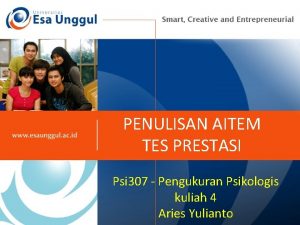 PENULISAN AITEM TES PRESTASI Psi 307 Pengukuran Psikologis