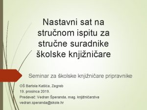 Nastavni sat na strunom ispitu za strune suradnike