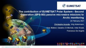 The contribution of EUMETSAT Polar System Second Generation