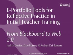 EPortfolio Tools for Reflective Practice in Initial Teacher