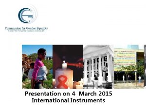 Presen P Presentation on 4 March 2015 International