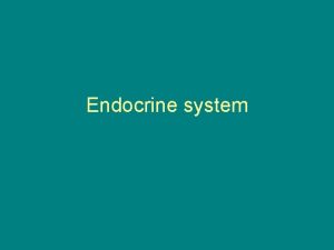 Endocrine system General Infomation Connected to the nervous