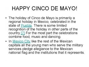 HAPPY CINCO DE MAYO The holiday of Cinco