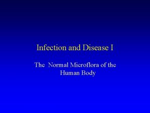 Infection and Disease I The Normal Microflora of