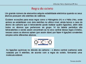 Cincias FsicoQumicas 9 Ano Regra do octeto Um