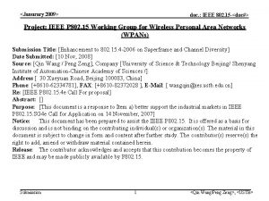 Janurary 2009 doc IEEE 802 15 doc Project