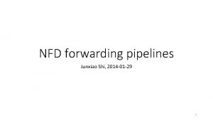 NFD forwarding pipelines Junxiao Shi 2014 01 29