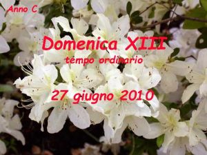 Anno C Domenica XIII tempo ordinario 27 giugno