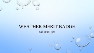 WEATHER MERIT BADGE BSA APRIL 2020 WHAT IS