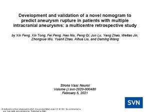 Development and validation of a novel nomogram to