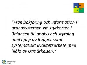 Frn bokfring och information i grundsystemen via styrkorten