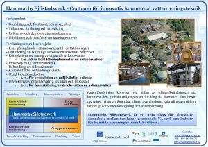 Hammarby Sjstadsverk Centrum fr innovativ kommunal vattenreningsteknik Verksamhet