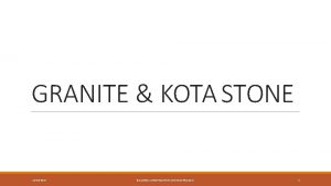 GRANITE KOTA STONE 12 04 2017 BUILDING CONSTRUCTION