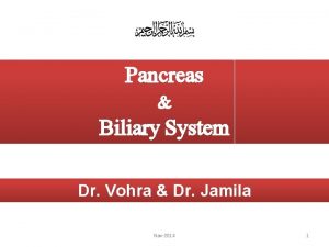 Pancreas Biliary System Dr Vohra Dr Jamila Nov2014