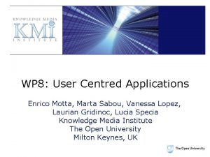 WP 8 User Centred Applications Enrico Motta Marta