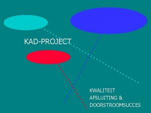 KADPROJECT KWALITEIT AFSLUITING DOORSTROOMSUCCES FLEXIBEL AFSLUITEN KWALITEIT DOOR